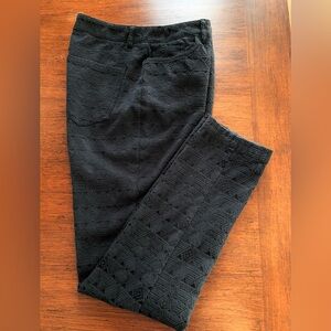 Reiss Trousers in Embossed Black Fabric, Size 4